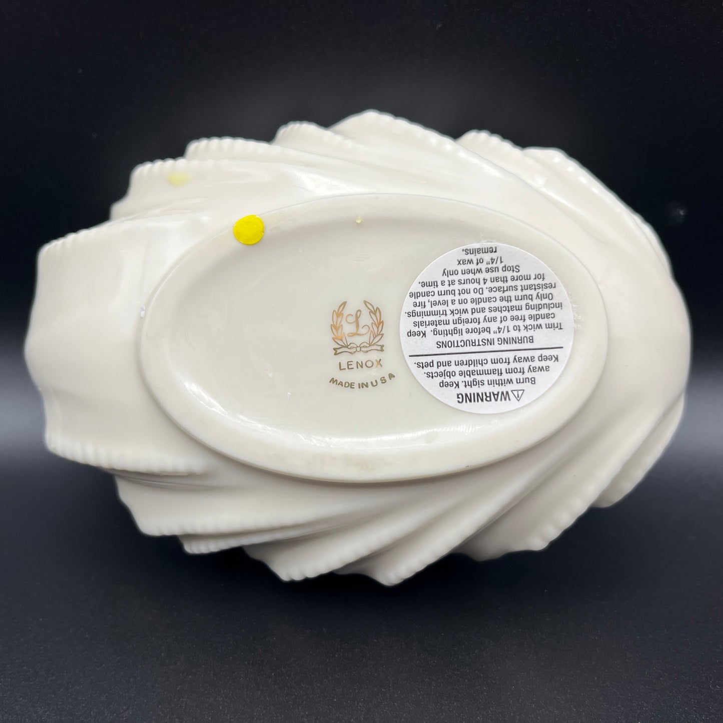 Pressed Botanical Lenox Shell Dish Candle – Lemon Blossom