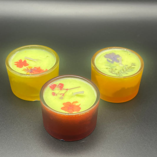 Pressed Botanical Mini Glass Candle Set (3) – Autumn Ember