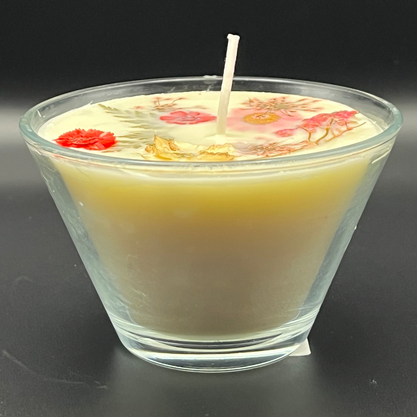 Clear Floral Glass Tumbler Candle